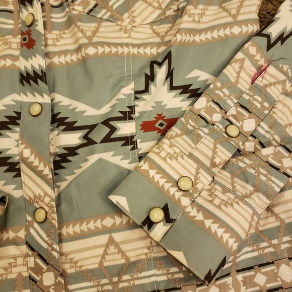 Rock & Roll Aztec Western Long Sleeve Button Down Shirt - Picture 4 of 7